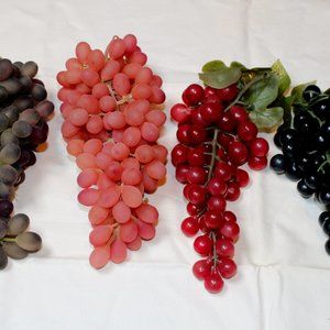 Vintage lot of 4 kitschy rubber grapes
